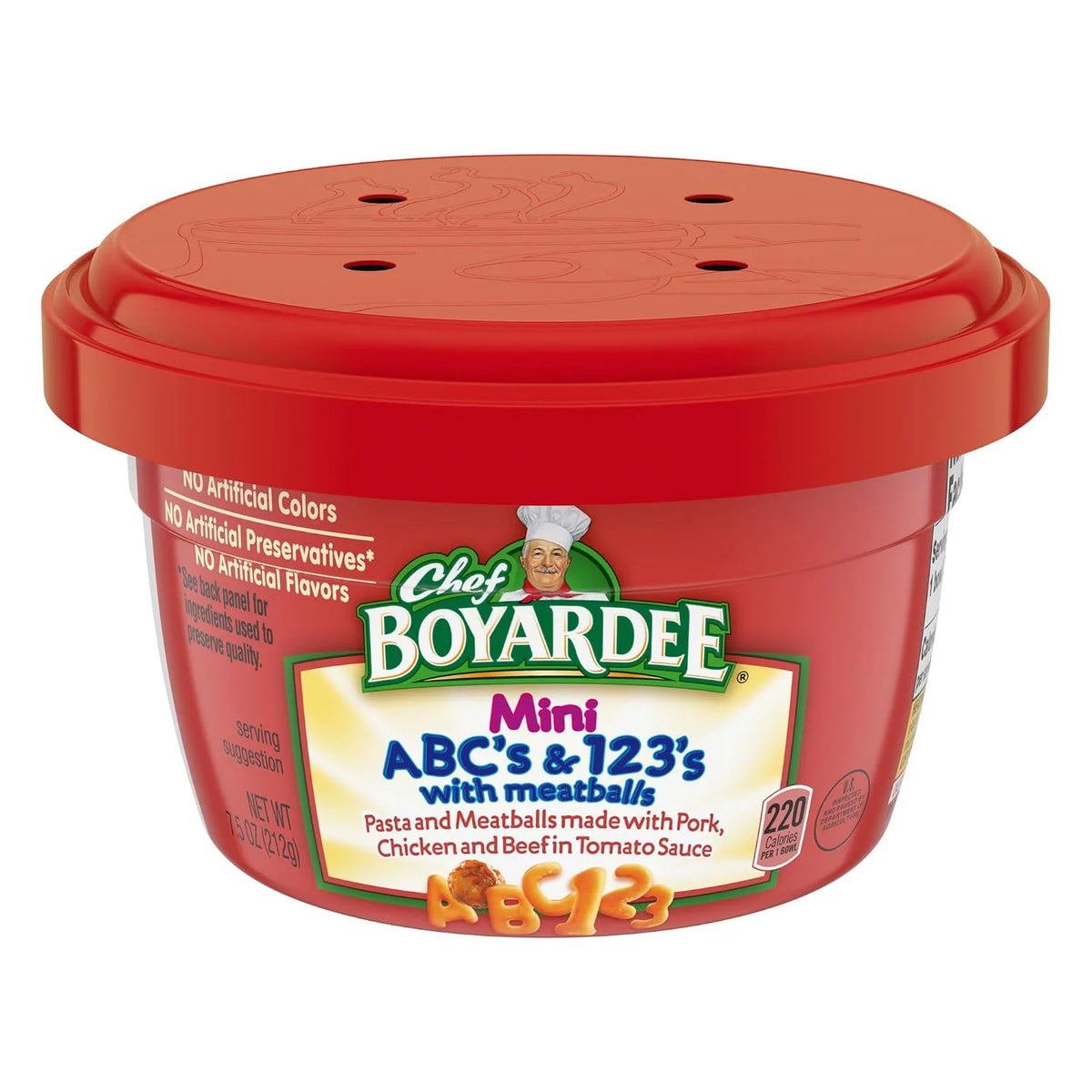 Chef Boyardee Mini-Bites ABC's & 123's Pasta with Meatballs, 7.5 oz