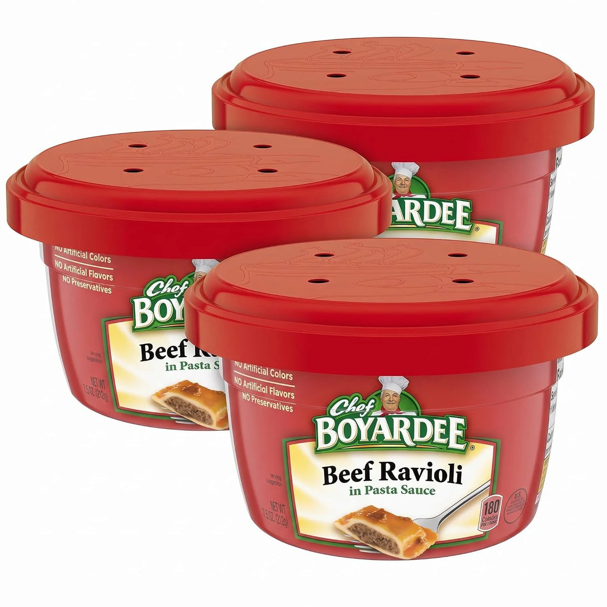 Chef Boyardee Beef Ravioli in Pasta Sauce,Microwave Food,7.5 OZ Microwaveable Bowl,(Pack of 36)