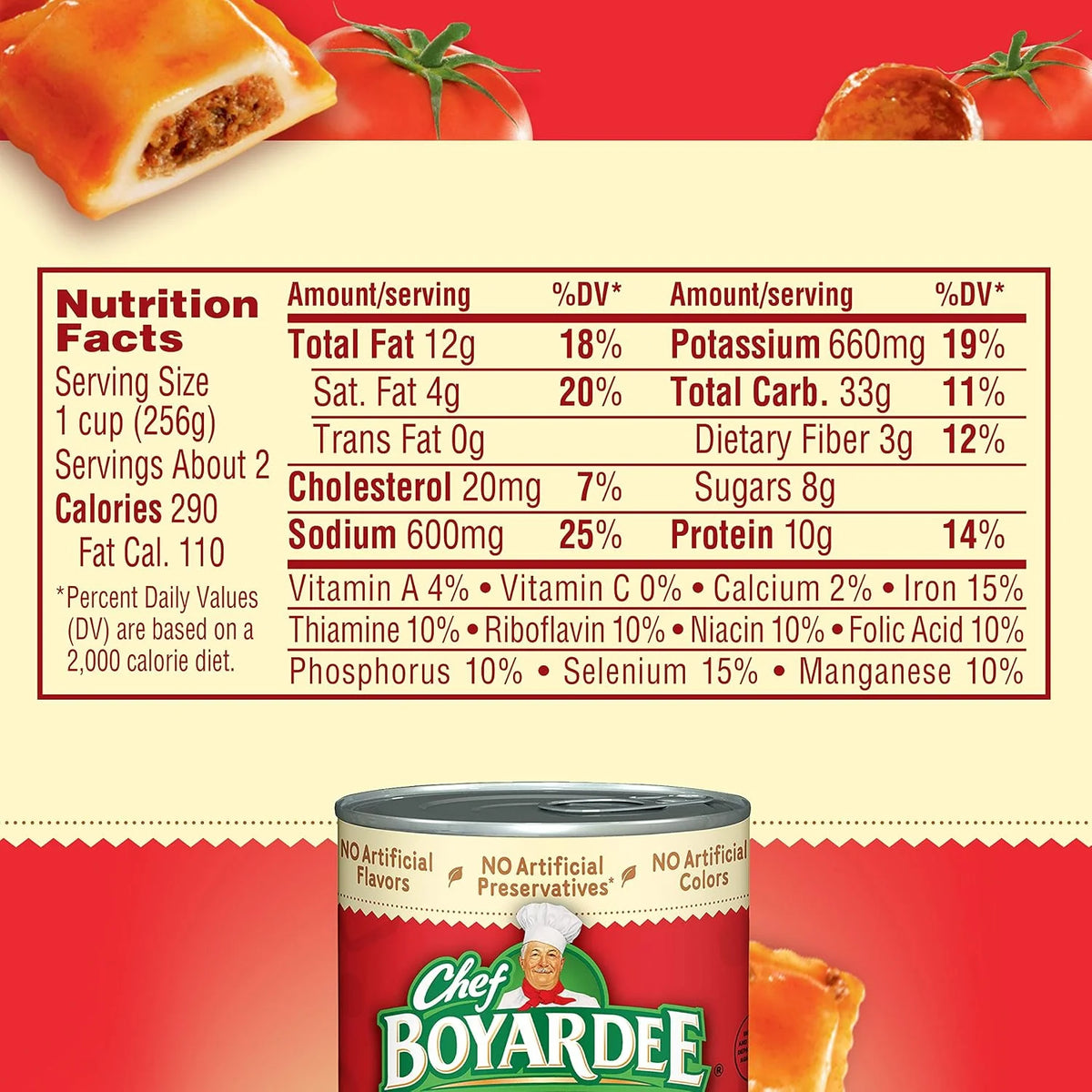 Chef Boyardee Mini Beef Ravioli and Meatballs, 15 Oz Can (Pack of 6)