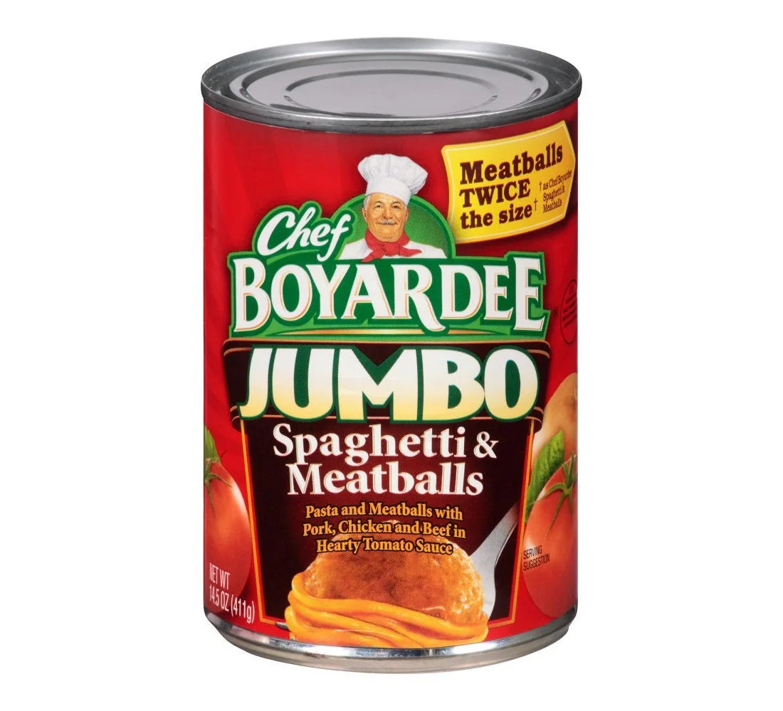 Chef Boyardee Jumbo Spaghetti and Meatballs, 14.5 oz, 12 Pack