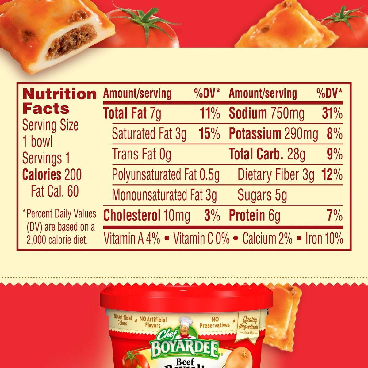 Chef Boyardee Beef Ravioli in Pasta Sauce,Microwave Food,7.5 OZ Microwaveable Bowl,(Pack of 36)